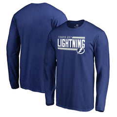 Tampa Bay Lightning Iconic Collection On Side Stripe Long Sleeve T-Shirt - Blue - NHL