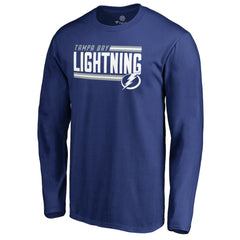 Tampa Bay Lightning Iconic Collection On Side Stripe Long Sleeve T-Shirt - Blue - NHL