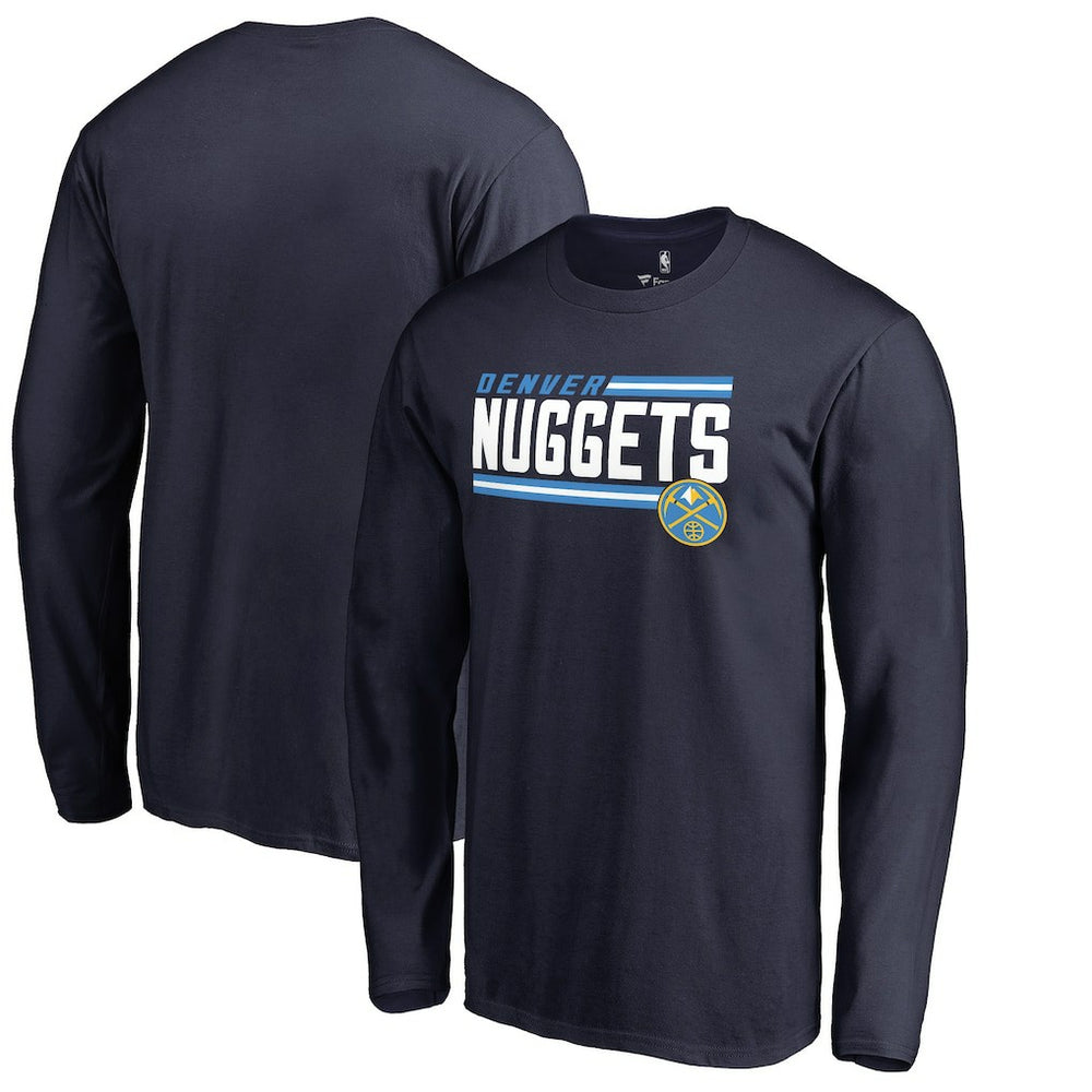 Denver Nuggets Onside Stripe Long Sleeve T-Shirt Navy - NBA