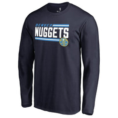 Denver Nuggets Onside Stripe Long Sleeve T-Shirt Navy - NBA