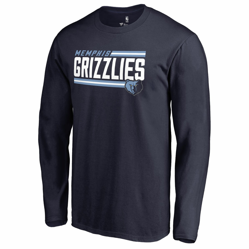 Memphis Grizzlies Onside Stripe Long Sleeve T-Shirt Navy - NBA