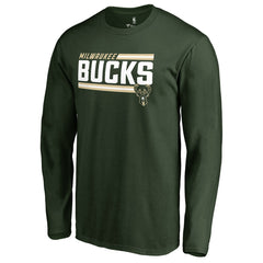 Milwaukee Bucks Onside Stripe Long Sleeve T-Shirt Hunter Green - NBA