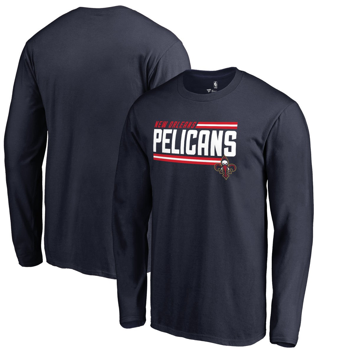 New Orleans Pelicans Onside Stripe Long Sleeve T-Shirt Navy - NBA