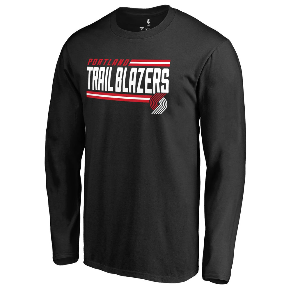 Portland Trail Blazers Onside Stripe Long Sleeve T-Shirt Black - NBA
