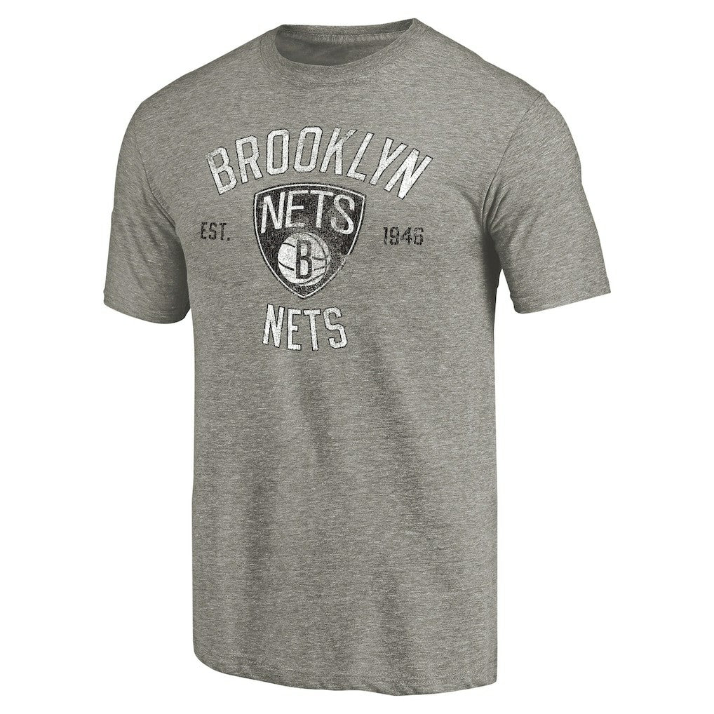 Brooklyn Nets Team Heritage Tri-Blend T-Shirt Gray - NBA