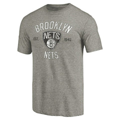 Brooklyn Nets Team Heritage Tri-Blend T-Shirt Gray - NBA