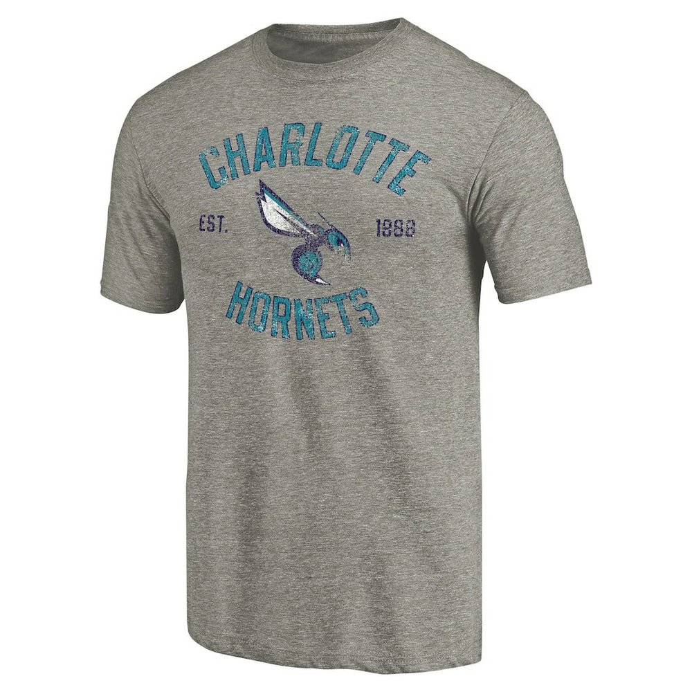 Charlotte Hornets Team Heritage Tri-Blend T-Shirt Gray - NBA