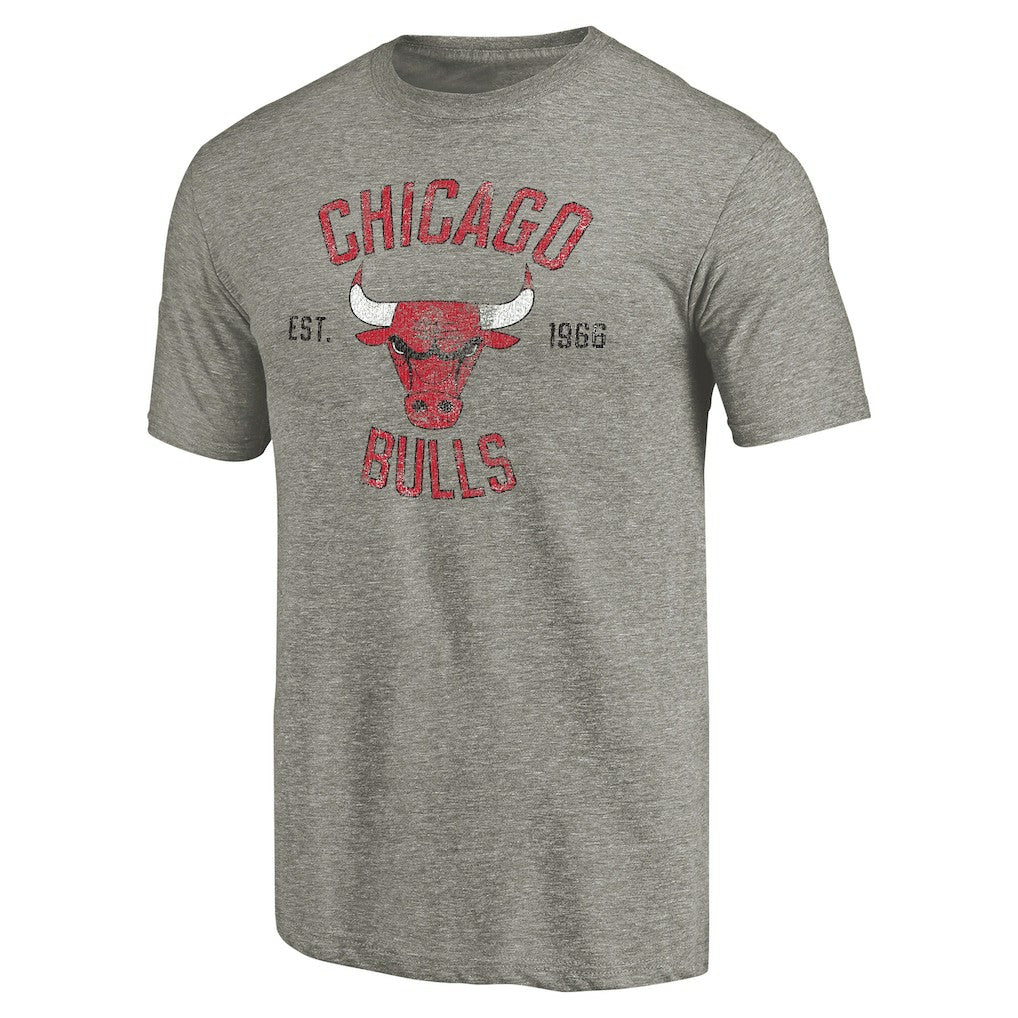 Chicago Bulls Team Heritage Tri-Blend T-Shirt Gray - NBA