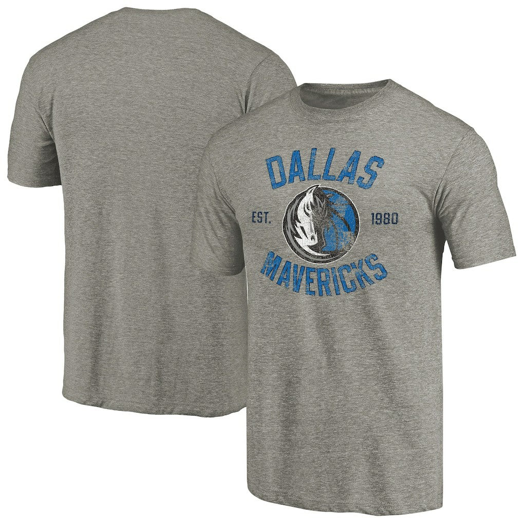 Dallas Mavericks Team Heritage Tri-Blend T-Shirt Gray - NBA