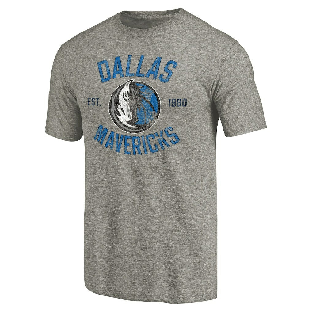 Dallas Mavericks Team Heritage Tri-Blend T-Shirt Gray - NBA