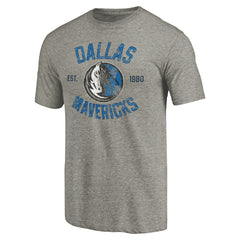 Dallas Mavericks Team Heritage Tri-Blend T-Shirt Gray - NBA
