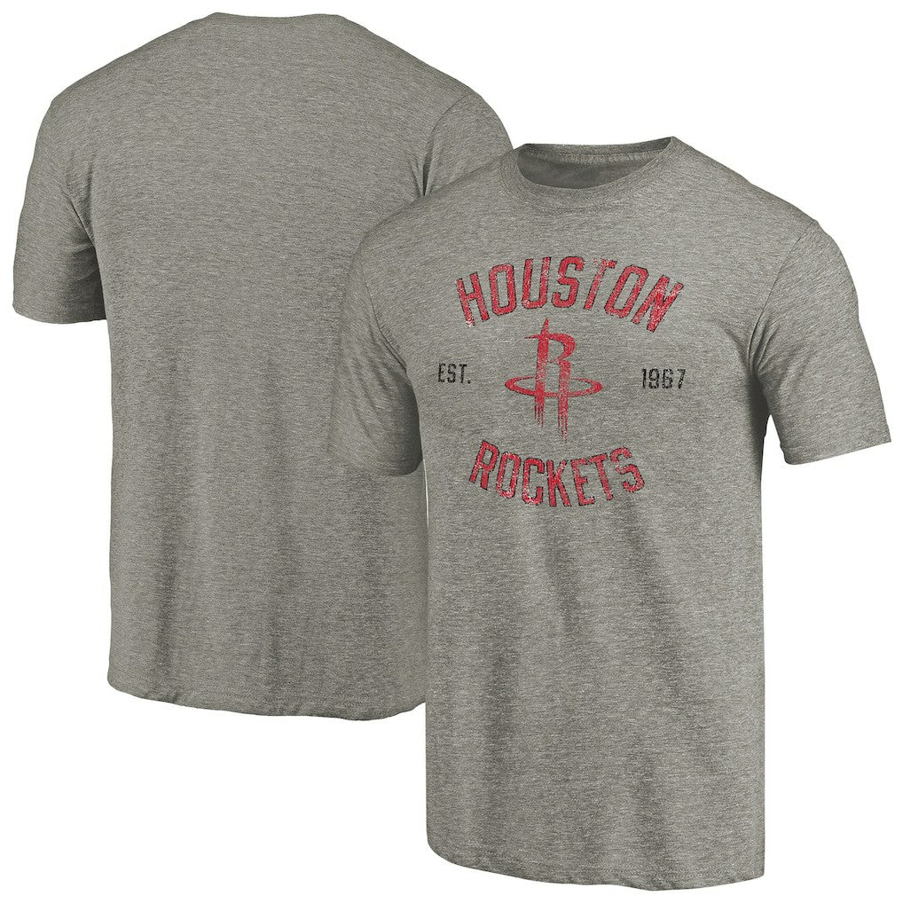 Houston Rockets Team Heritage Tri-Blend T-Shirt Gray - NBA
