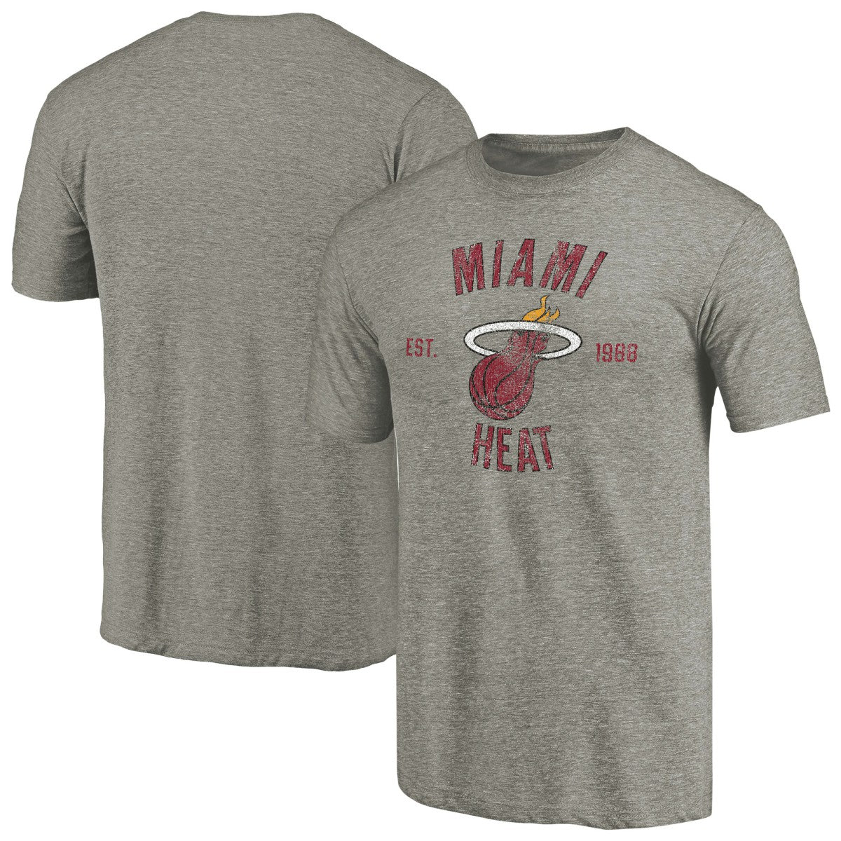 Miami Heat Team Heritage Tri-Blend T-Shirt Gray - NBA