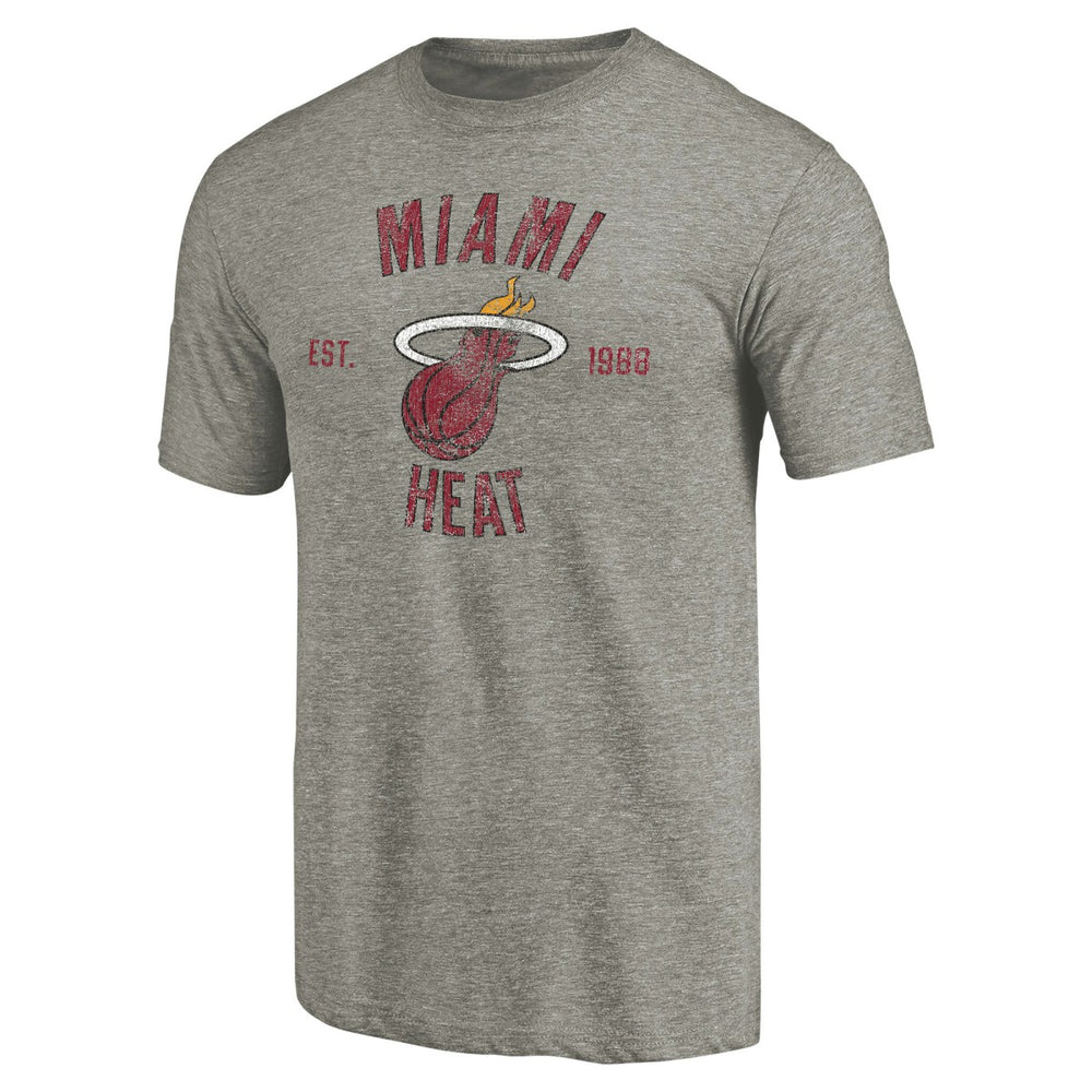 Miami Heat Team Heritage Tri-Blend T-Shirt Gray - NBA