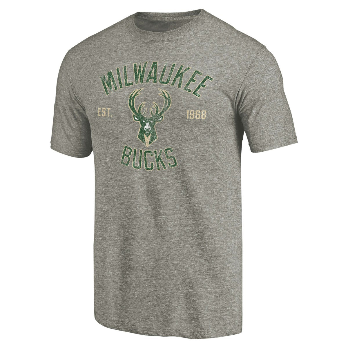 Milwaukee Bucks Team Heritage Tri-Blend T-Shirt Gray - NBA