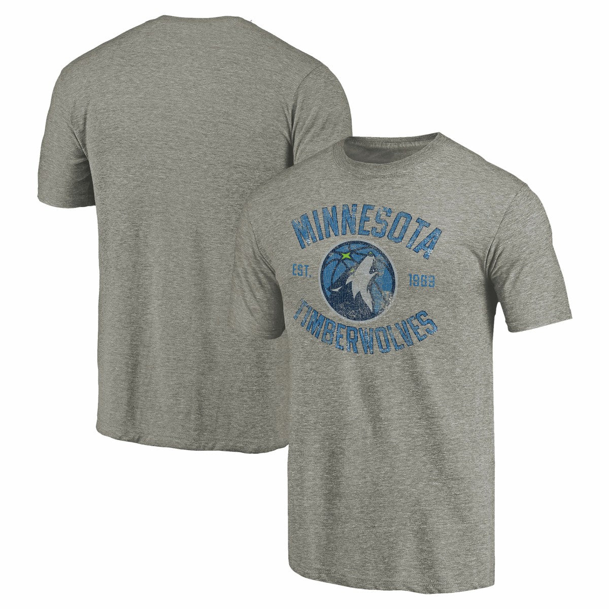 Minnesota Timberwolves Team Heritage Tri-Blend T-Shirt Gray - NBA
