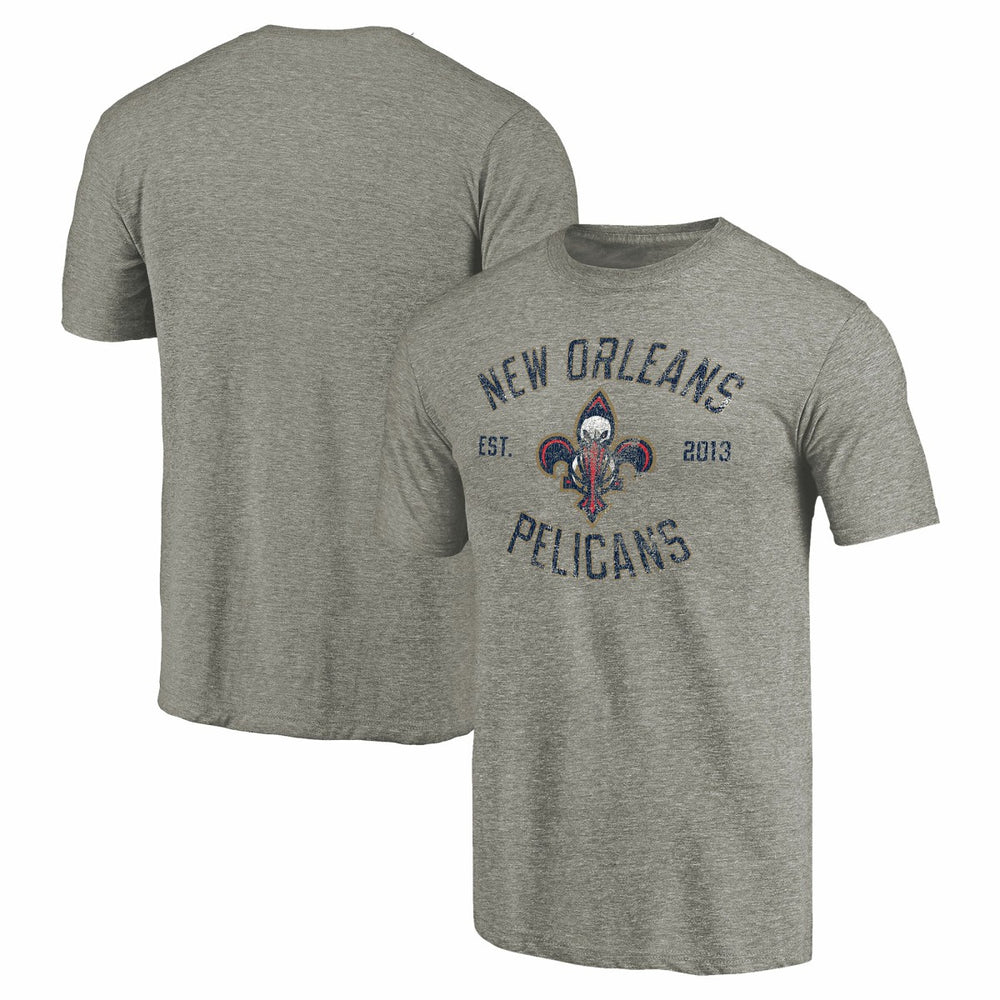 New Orleans Pelicans Team Heritage Tri-Blend T-Shirt Gray - NBA