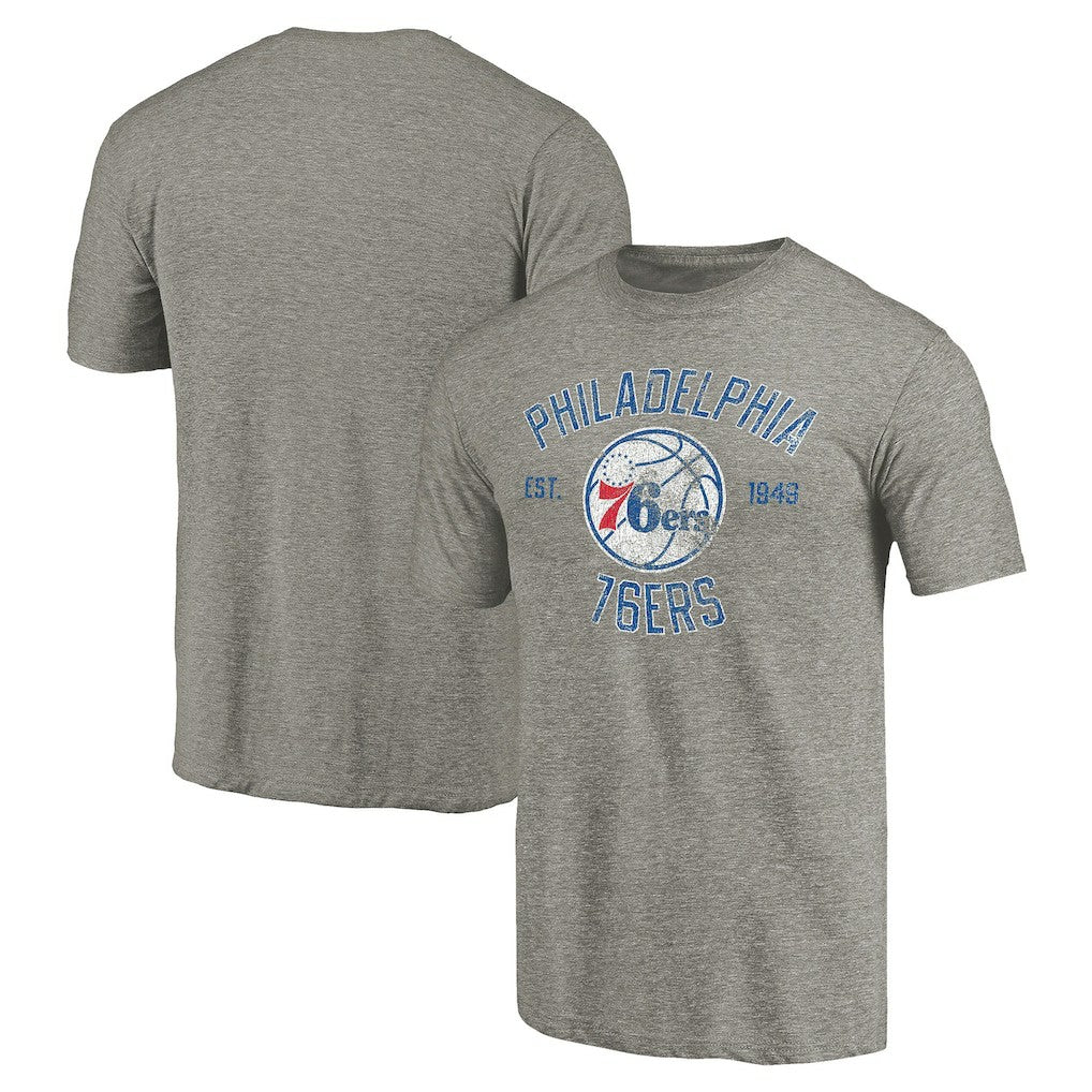 Philadelphia 76ers Team Heritage Tri-Blend T-Shirt Gray - NBA
