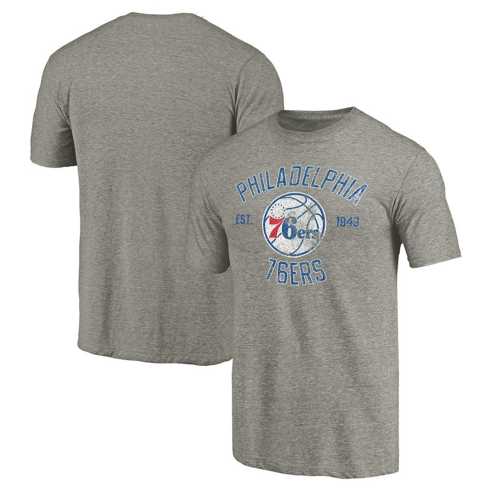 Philadelphia 76ers Team Heritage Tri-Blend T-Shirt Gray - NBA