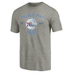 Philadelphia 76ers Team Heritage Tri-Blend T-Shirt Gray - NBA