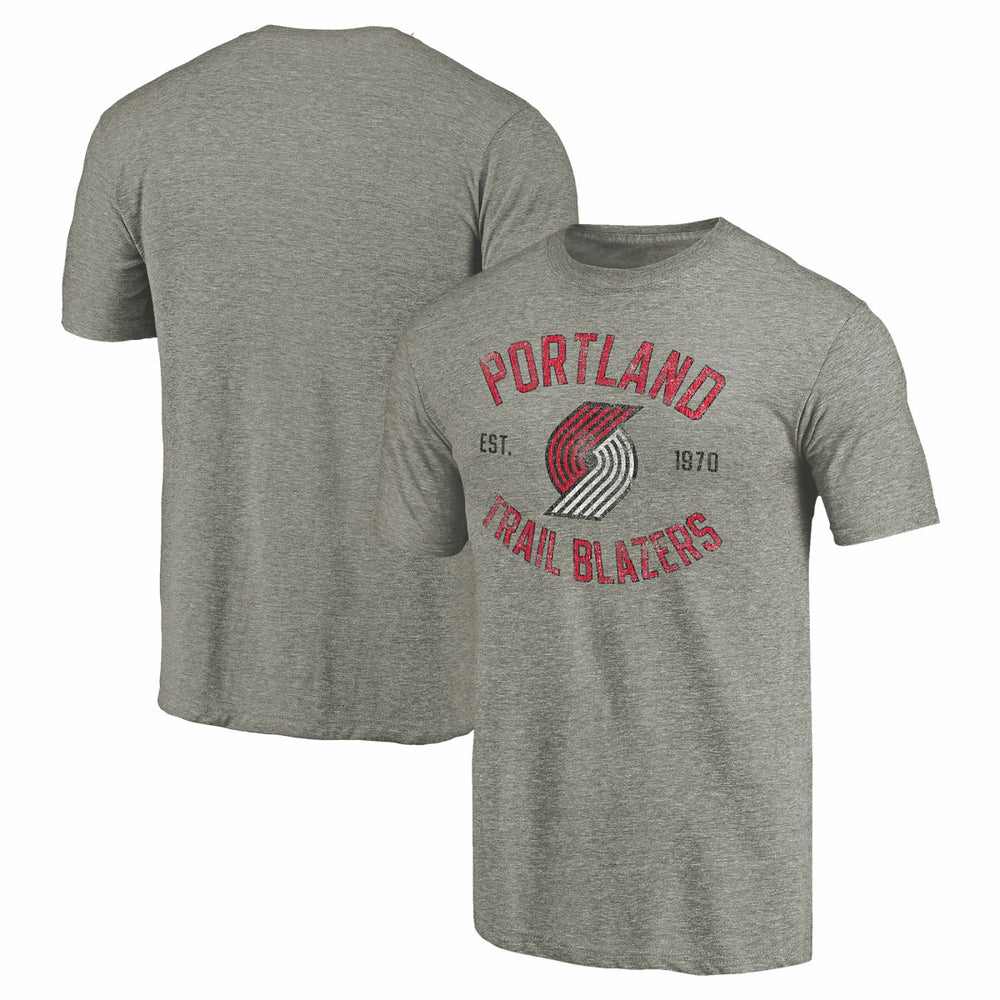 Portland Trail Blazers Team Heritage Tri-Blend T-Shirt Gray - NBA