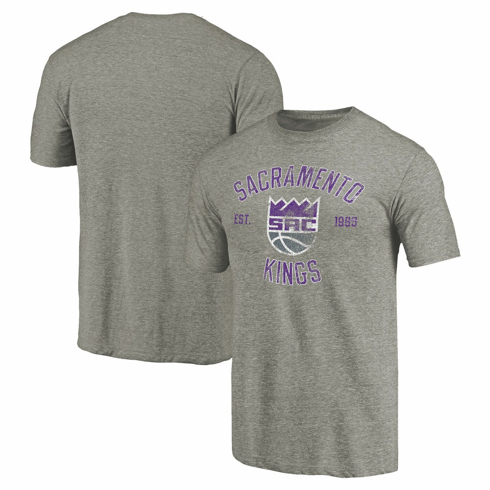 Sacramento Kings Team Heritage Tri-Blend T-Shirt Gray - NBA