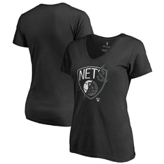 Brooklyn Nets Women's X-Ray Slim Fit V-Neck T-Shirt Black - NBA