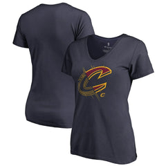 Cleveland Cavaliers Women's X-Ray Slim Fit V-Neck T-Shirt Navy - NBA