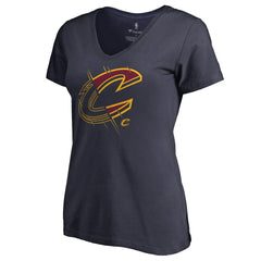 Cleveland Cavaliers Women's X-Ray Slim Fit V-Neck T-Shirt Navy - NBA