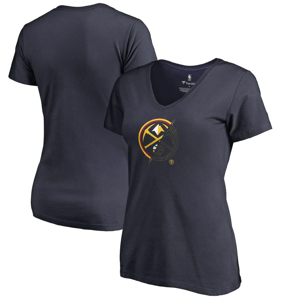 Denver Nuggets Women's X-Ray Slim Fit V-Neck T-Shirt Navy - NBA