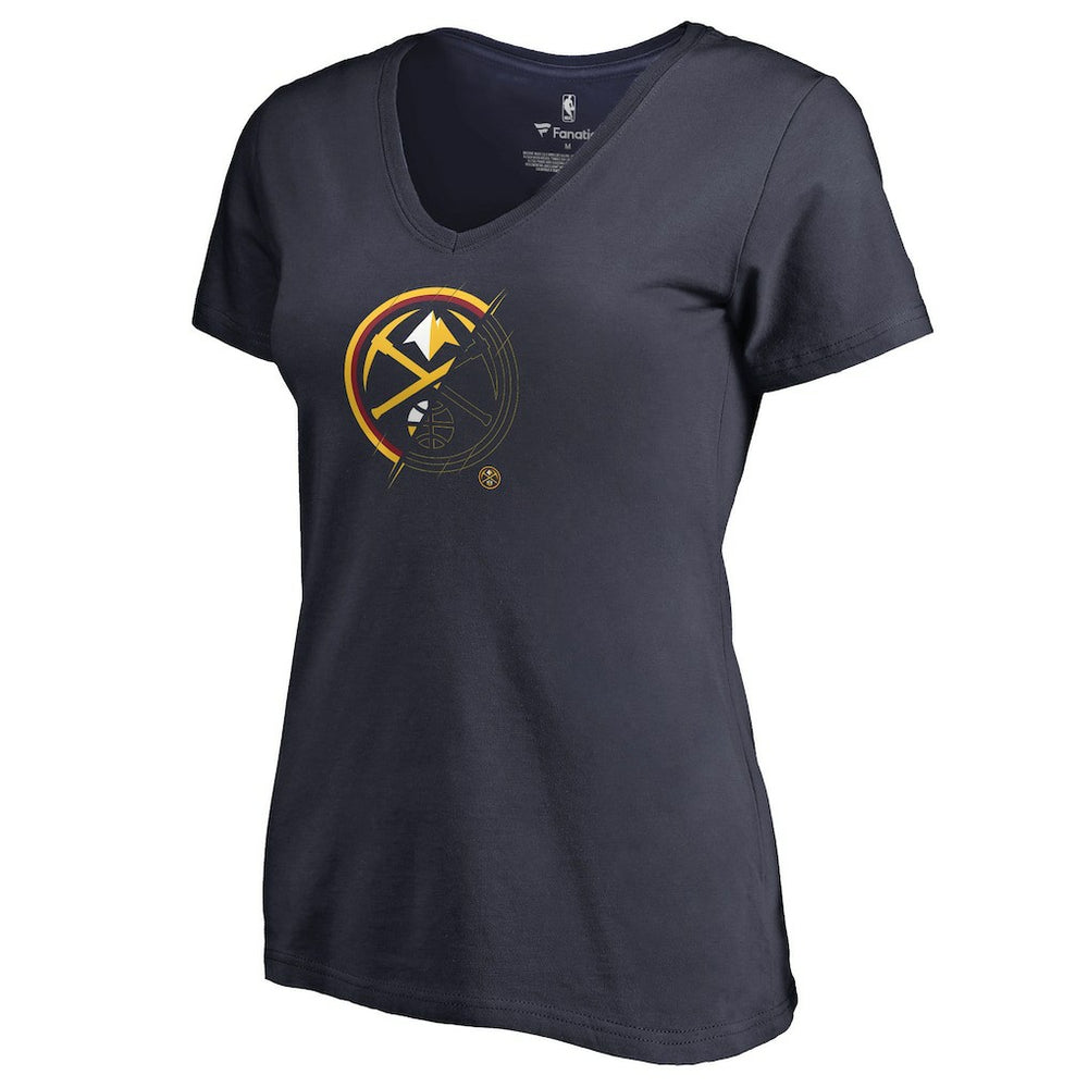 Denver Nuggets Women's X-Ray Slim Fit V-Neck T-Shirt Navy - NBA