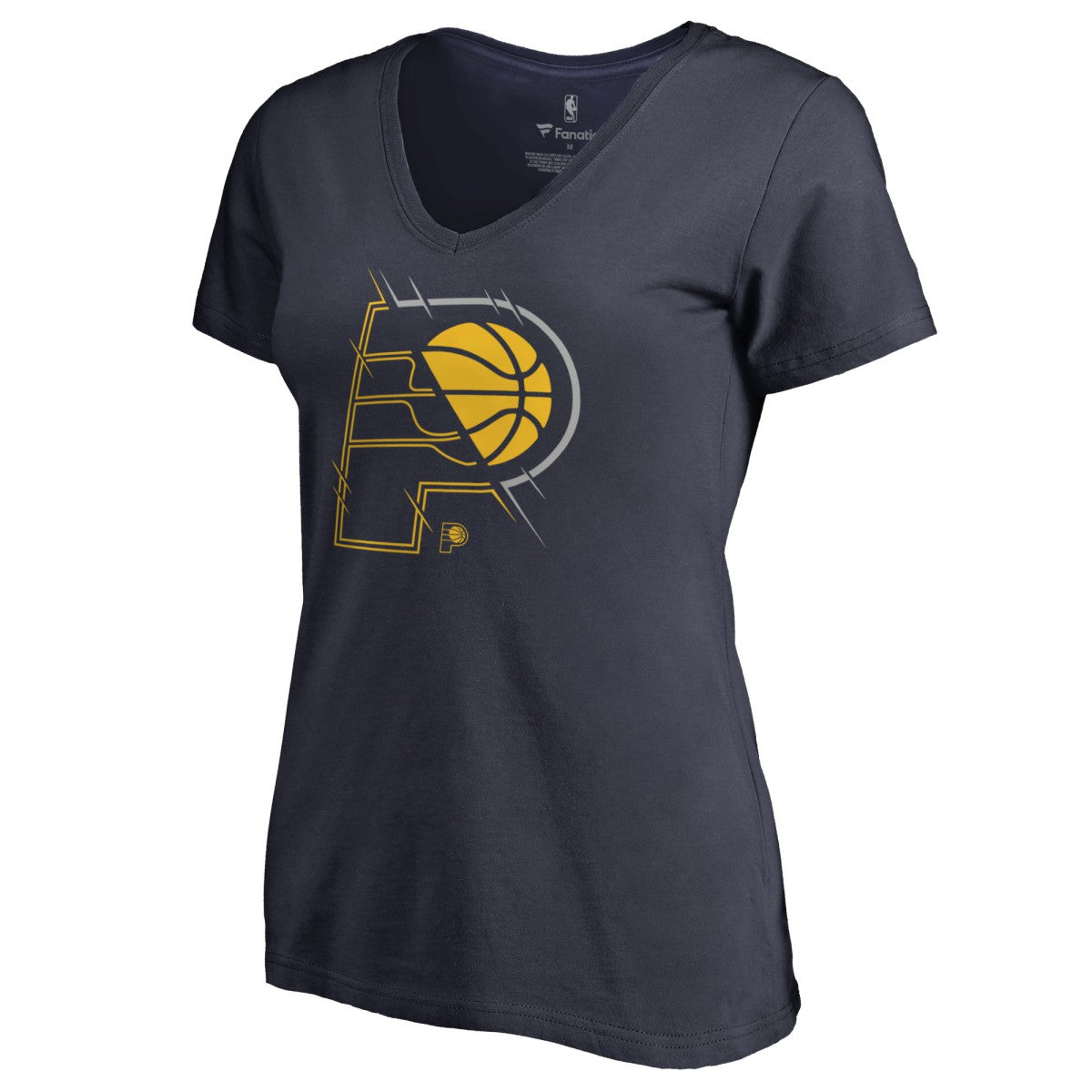 Indiana Pacers Women's X-Ray Slim Fit V-Neck T-Shirt Navy - NBA