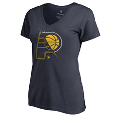 Indiana Pacers Women's X-Ray Slim Fit V-Neck T-Shirt Navy - NBA