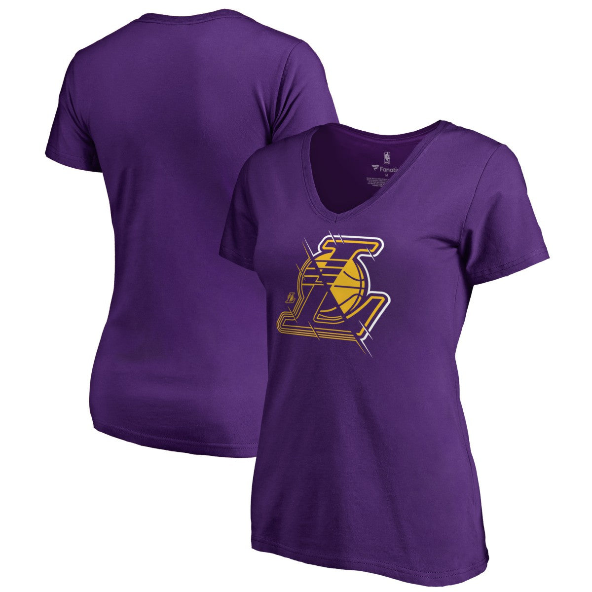 Los Angeles Lakers Women's X-Ray Slim Fit V-Neck T-Shirt Purple - NBA