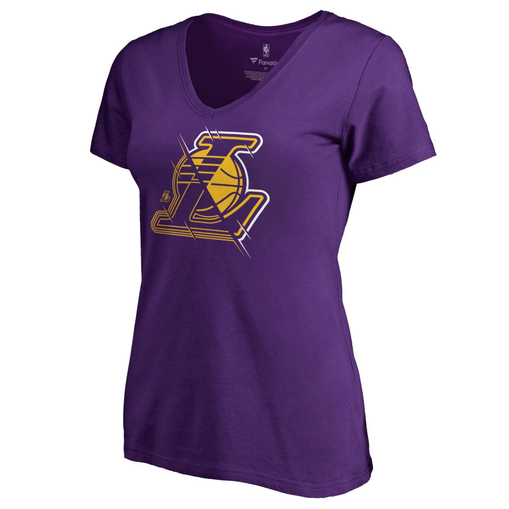 Los Angeles Lakers Women's X-Ray Slim Fit V-Neck T-Shirt Purple - NBA