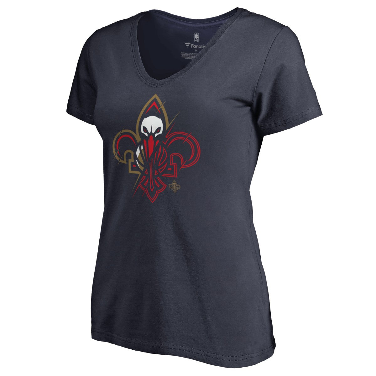 New Orleans Pelicans Women's X-Ray Slim Fit V-Neck T-Shirt Navy - NBA