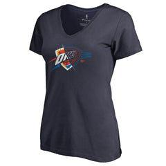 Oklahoma City Thunder Women's X-Ray Slim Fit V-Neck T-Shirt Navy - NBA