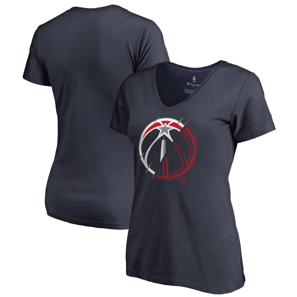 Washington Wizards Women's X-Ray Slim Fit V-Neck T-Shirt Navy - NBA