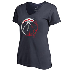 Washington Wizards Women's X-Ray Slim Fit V-Neck T-Shirt Navy - NBA