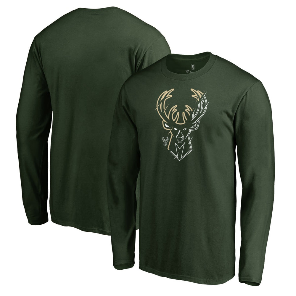 Milwaukee Bucks X-Ray Long Sleeve T-Shirt Green - NBA