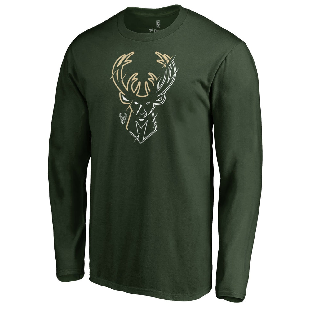 Milwaukee Bucks X-Ray Long Sleeve T-Shirt Green - NBA