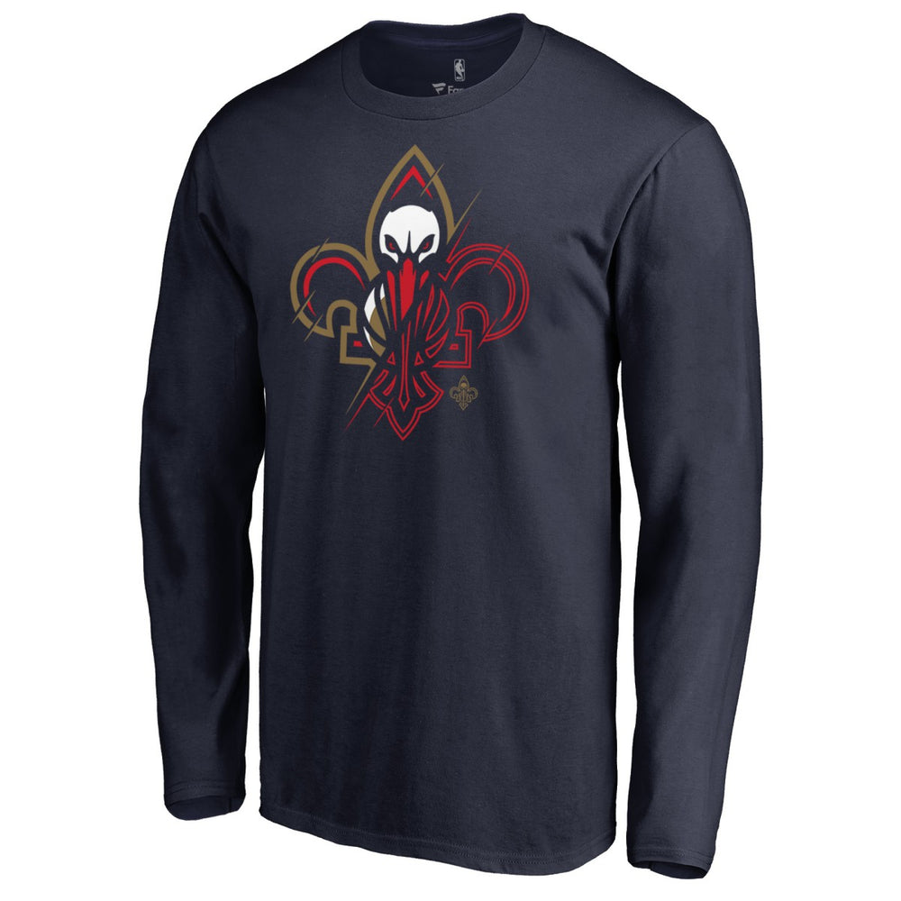 New Orleans Pelicans X-Ray Long Sleeve T-Shirt Navy - NBA