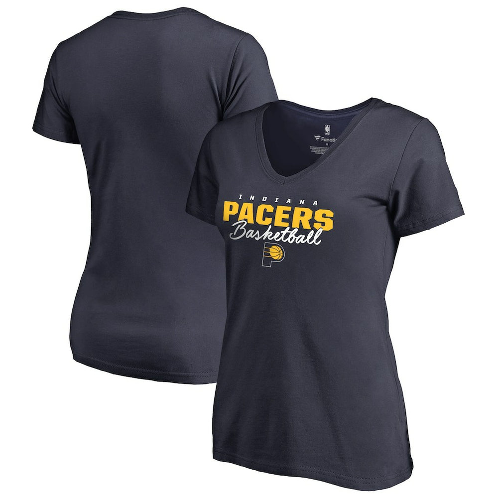 Indiana Pacers Women's Script Assist V-Neck T-Shirt Navy - NBA
