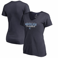 Memphis Grizzlies Women's Script Assist V-Neck T-Shirt Navy - NBA