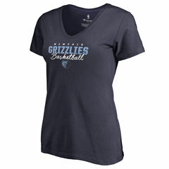 Memphis Grizzlies Women's Script Assist V-Neck T-Shirt Navy - NBA