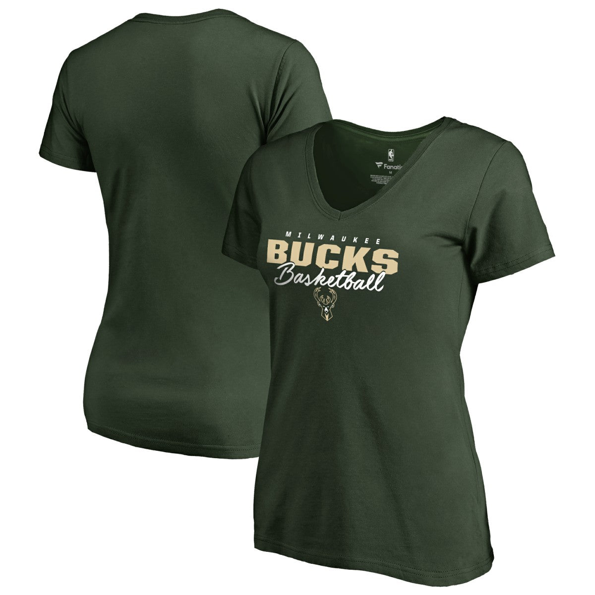 Milwaukee Bucks Women's Script Assist T-Shirt Hunter Green - NBA