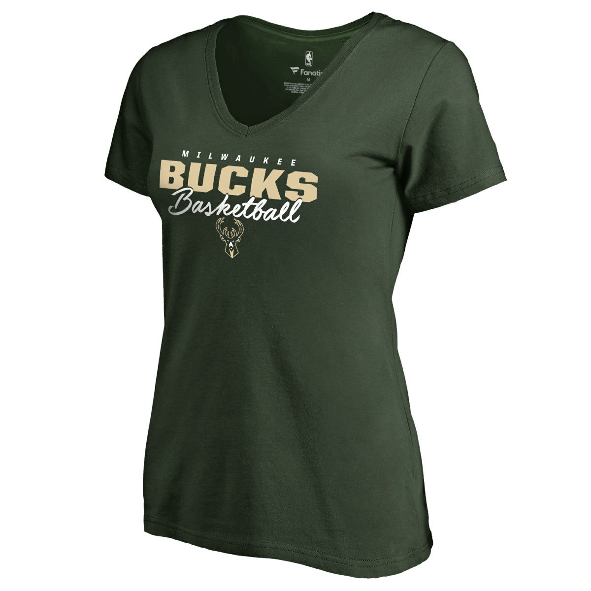 Milwaukee Bucks Women's Script Assist T-Shirt Hunter Green - NBA