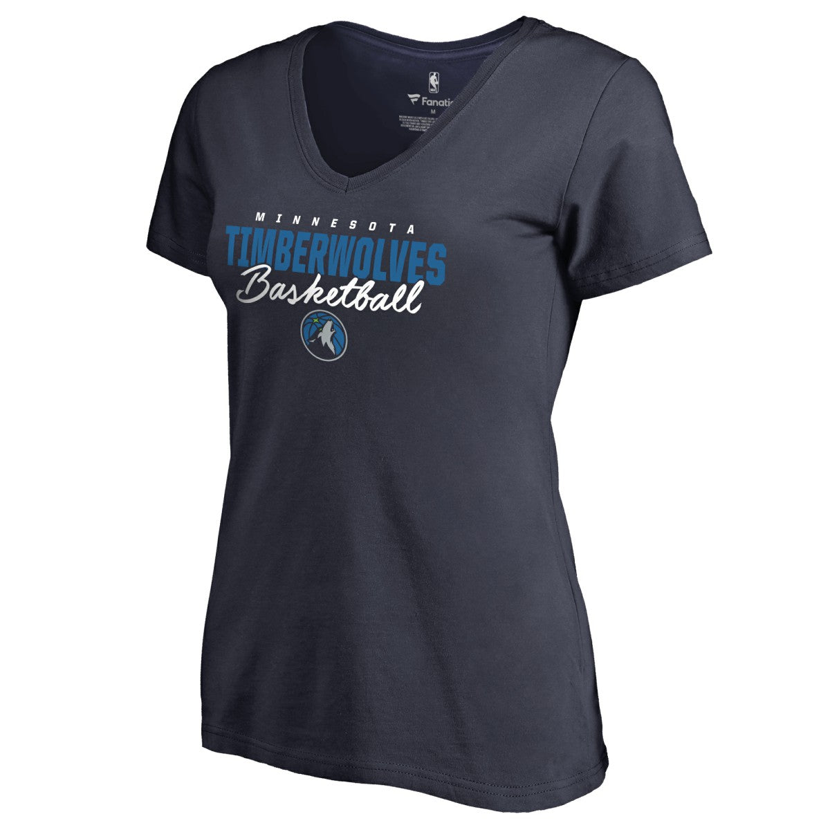 Minnesota Timberwolves Women's Script Assist V-Neck T-Shirt Navy - NBA