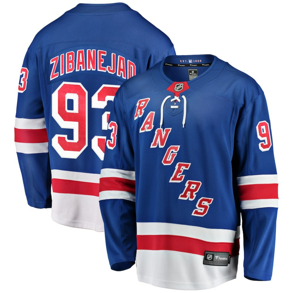 Mika Zibanejad New York Rangers Fanatics Home Breakaway Player Jersey - Blue - NHL