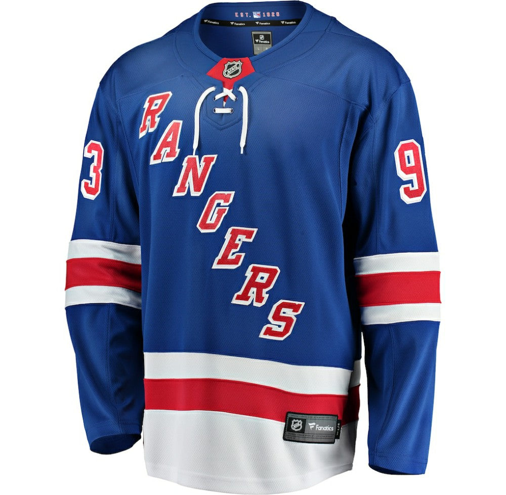 Mika Zibanejad New York Rangers Fanatics Home Breakaway Player Jersey - Blue - NHL